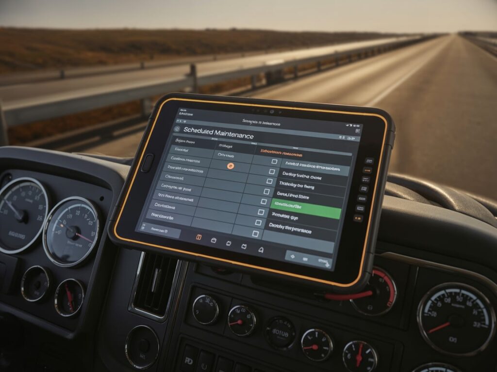 Truck Preventive Maintenance: Why It’s More Than Just Oil Changes 1 digital truck maintenance schedule on tablet